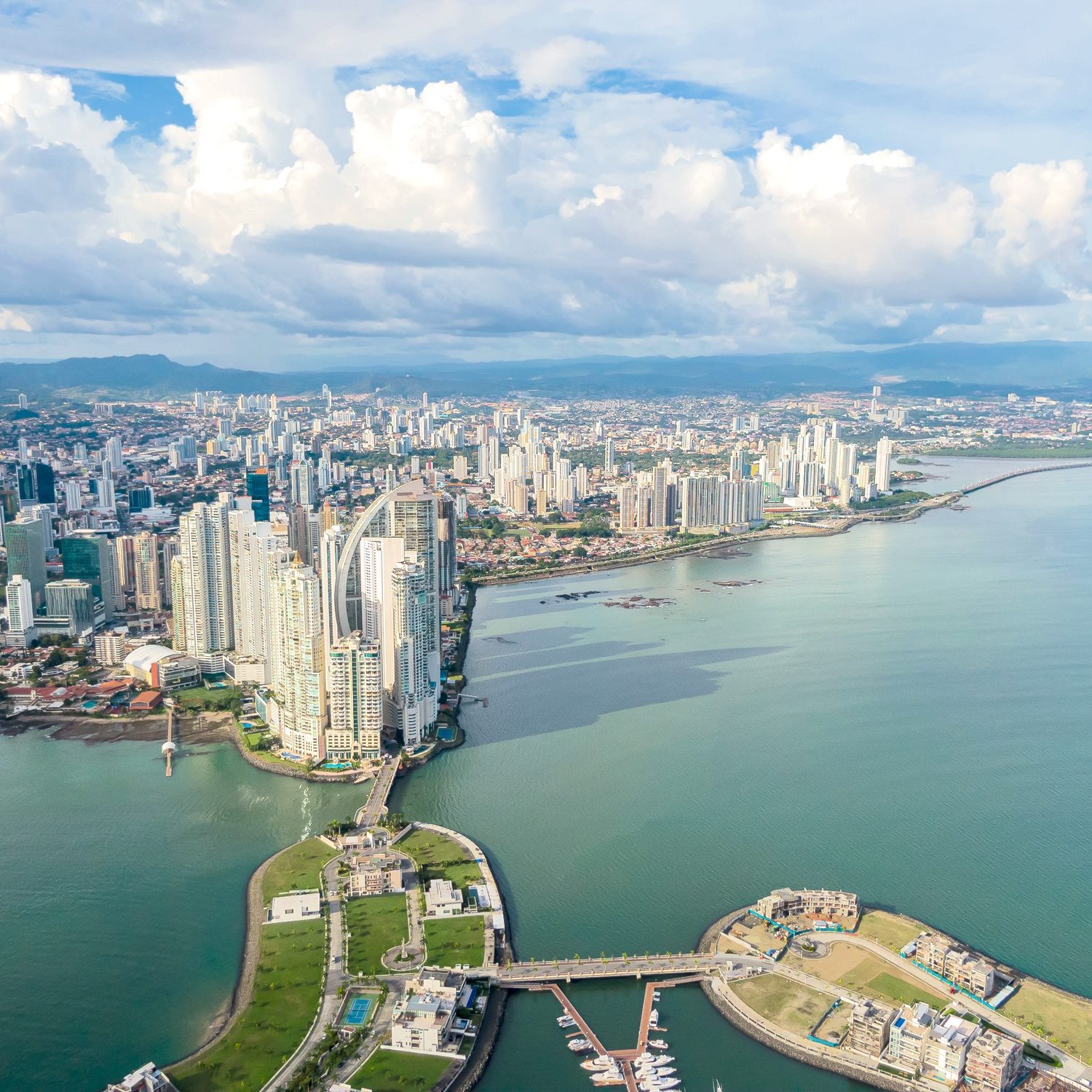 Panama City skyline from the Cinta Costera